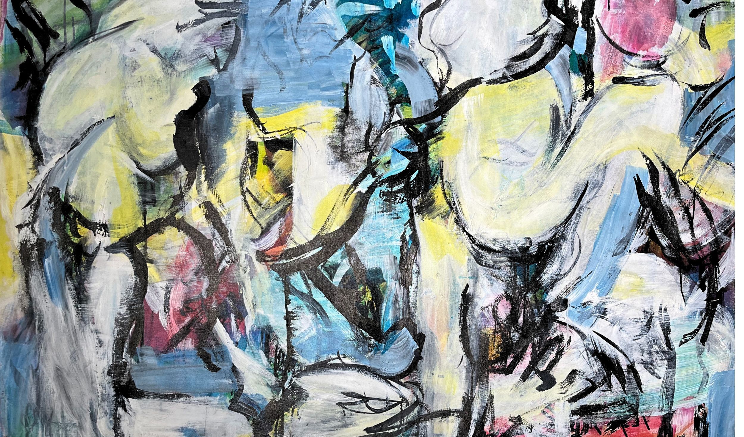 Abstract Figurative Painting in Large by Zoe Panya